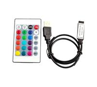 NONDK Controlador RGB DC5V USB 5V 24 Teclas Control Remoto Inalámbrico para Luces de Cinta COB SMD 3528 5050 RGB