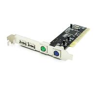 NONDK Convertidor de Expansión de Tarjeta Adaptadora de PCI A 4 Puertos (2xPS/2 y Dos Puertos USB 2.0) para Teclado y Ratón de PC