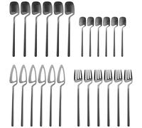 NONDK Cuberteria Vajilla de Acero Inoxidable Cuchillo Tenedor Cuchara Cena Vajilla Bar Juego de Cubiertos Cubiertos de Cocina - Negro