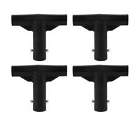 NONDK Cubiertas para Postes de Trampolín, Conectores de Tubo en T, Conectores de Plástico Negro para Postes de Red de Trampolín para Conexión de Poste Superior y Red