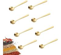 NONDK Cucharas Pequeñas de Acero Inoxidable de 7,4 cm (8 Unidades) para, Tarros, Condimentos, Café y Helado. Utensilio Pequeño para Postres.
