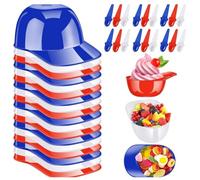 NONDK de Béisbol Helado Snack Bowl 8 Oz Mini Gorra de Béisbol Tazones para Niños Chip Bowl Helado Sundae Cascos Paquete de 8