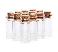 NONDK de Viales de 20 Piezas Mini Botella de Vidrio con TapóN de Corcho de, para Bodas, Creaciones y Decoraciones (10 Ml)