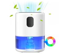 NONDK Deshumidificador para el Hogar, Deshumidificadores con 7 Luces de Colores, Deshumidificador Pequeño de 1000 Ml, Deshumidificadores Ultrasilenciosos con Enchufe Europeo