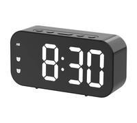 NONDK Despertador, Despertador Digital, Regulable para el Dormitorio, Despertador Enchufable Negro