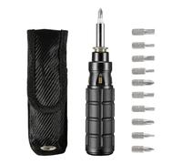 NONDK Destornillador de Trinquete Multipunta 10 en 1, con Puntas/Ranuradas/Torx/Hexagonales y Destornillador de Tuerca de 1/4 de Pulgada, con para Cinturón