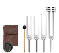 NONDK Diapasones para Sanación, 128 Hz, 432 Hz, 512 Hz y 528 Hz, Herramientas de Frecuencia Ponderada y No Ponderada para Yoga, Meditación y Chakras. Ideales.