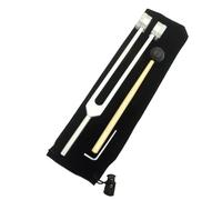 NONDK Dipasón Plateado Extendido de 25 cm para Limpieza de Oídos Diapasón de 128 HZ con Llave, Bolsa de Tela y Martillo