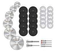NONDK Discos de Corte de 32 Piezas, Ruedas de Lijado, Hojas de Circular, Accesorios para Herramientas Rotativas de Carpintería y Metal, Accesorios para Mini Taladros.