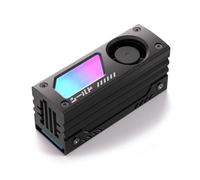 NONDK Disipador de ARGB M.2 SSD con Ventilador PWM Integrado de 20 mm, 5 V, 3 Pines, Sincronización ARGB, Enfriador SSD de Alto Rendimiento para M.2 2280, Color Negro.
