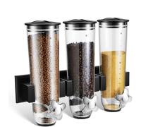 NONDK Dispensador de Dulces de Pared, Dispensador de Cereales Secos Triples, Contenedor de Almacenamiento de Alimentos para Despensa.