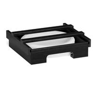 NONDK Dispensador de Platos de Papel para Debajo del Gabinete de 9 Pulgadas, Soporte para Platos de Bambú, Soportes para Dispensadores de Platos Verticales para Encimera de Cocina, B
