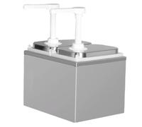 NONDK Dispensador de Salsa de Acero Inoxidable de Gran Capacidad con Mecanismo de Presión Manual para un Control Eficiente de Líquidos. Doble Cabezal.