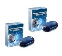 NONDK Dispositivo Antihielo para Ventanas de Coche, Dispositivo Antihielo para Invierno con Energía Solar/USB, 2 Unidades