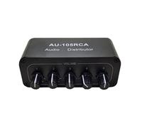 NONDK Distribuidor de Audio de 5 Canales, Mezclador de Audio Estéreo, 1 Entrada, 5 Salidas, Divisor de Audio para Amplificador de Potencia, Audio Activo, Enchufe Europeo. EU Plug