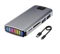 NONDK Dock de Expansión M.2 NVMe/NGFF HUB Caja de Disco Duro Externo 10Gbps para SSD M2 Unidad de Estado Sólido Línea A-C