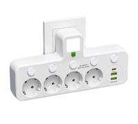 NONDK Enchufe Europeo de 4 Tomas, Dos Especificaciones, Puerto USB Tipo C, Sin Cable de Extensión.