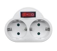 NONDK Enchufe MúLtiple EstáNdar de la UE 250V 16A Enchufe de ConversióN de Enchufe Doble con Interruptor de Salida Enchufe Adaptador de Corriente Enchufe Enchufe de la UE