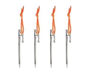 NONDK Estacas de Aleación de Titanio para Carpas, Clavos para Carpas de Camping, Clavos Fijos para Acampar Al Aire Libre, Resistentes Al Viento, Accesorios para Carpas con Dosel, 24 cm