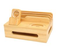NONDK Estación de Carga Multi Dispositivo de Bambú para Teléfono, Tableta y Reloj, Soporte de Carga.