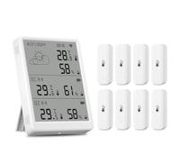 NONDK Estación Meteorológica Tuya WIFI Pantalla de Pronóstico Digital con 8 Sensores WiFi + RF433 Termómetro Higrómetro Compatible con Control de Voz