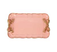 NONDK Estilo Europeo Bow Cake Almacenaje Bandejas Organizador De Maquillaje De Postre Decoracion Bandeja Bandejas De Almacenamiento De Cocina 12X20 Cm Rosa