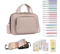 NONDK Estuche para Biblia para Mujer, Bolsa para Biblia con Correa para el Hombro, Kit de Estudio Bíblico, Estuche para Libros, Color Rosa