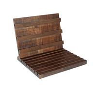 NONDK Expositor de Monedas, Soporte para Monedas, Estante de Madera Maciza para 60 Monedas, Vitrina para Monedas, Soporte para Monedas de DesafíO.