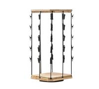NONDK Expositor de Papas Fritas, Organizador de Refrigerios de 5 Niveles para Escritorio de Oficina, Base de Madera Giratoria de 360°, Soporte para Papas Fritas y Dulces.