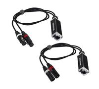 NONDK Extensor de Cable de Red XLR de 2 Canales, 1 Par, Extensor de Señal de Red, XLR de 3 Pines Macho y Hembra A RJ45 Ethernet.