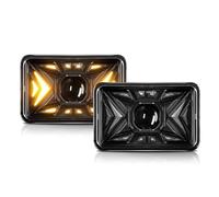 NONDK Faros LED de 4 X 6 Pulgadas con Luz de Ámbar DRL H4651 H4652 H4656 H4666 H6545, Luces Altas y Bajas, 9-30 V