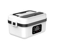 NONDK Fiambrera Eléctrica Portátil con Batería Incorporada de 8000 MAh, Fiambrera Eléctrica Inalámbrica con Aislamiento, Fiambrera de Acero Inoxidable de 1 L, Fiambrera con Calefacción de 60 W