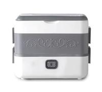 NONDK Fiambrera Eléctrica Portátil de 4 L, Calentador de Alimentos Portátil de Acero Inoxidable, para el Trabajo, Coche, Adultos, Campamento, Enchufe de la UE. EU Plug
