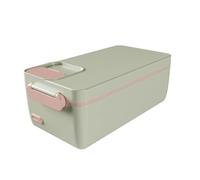 NONDK Fiambrera Eléctrica Portátil Inalámbrica con Calentador de Alimentos, Recipiente Extraíble de Acero Inoxidable, Fiambrera Térmica para Viajes, Color Verde.