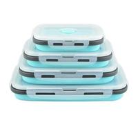 NONDK Fiambrera Plegable de Silicona para Almacenar Alimentos, con Tapa, para Cocina, Paquete de 4
