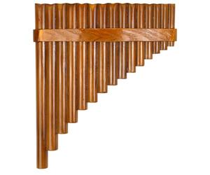 NONDK Flauta de Bambú Natural, Instrumento de Viento de Flauta de Pan, Flauta de Pan Hecha una Mano, 15 Tonos en Sol, Modelo para Mano Derecha