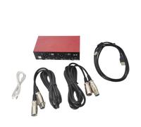 NONDK Fuente de Alimentación Fantasma USB de Doble Salida Mixta de 48 V para Micrófonos de Condensador y Equipos de Grabación Musical con Cable XLR Doble.
