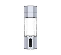 NONDK Generador de Hidrógeno por Electrólisis PEM, Pantalla 8000PPB, Botella de Agua de Hidrógeno Recargable Portátil, Color Plateado