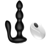 NONDK Gourd Pull Bead Masaje de Próstata Masculino Vibrador Anals Plug Silicona Impermeable Retardo Anillo de Eyaculación Juguete para Adultos