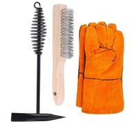 NONDK Herramienta de Eliminación de Escoria de Soldadura de 4 Piezas: Martillo de Soldadura con de Resorte Helicoidal y Cepillo de Alambre con un Par de Guantes de Soldadura