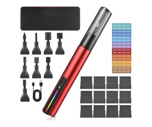 NONDK Herramienta de Lijado de Detalles Recíproca, Lijadora de Pluma Eléctrica Recargable por USB con 12 Hojas de Papel de Lija Autoadhesivas
