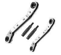 NONDK Herramienta de Llave de Servicio Hvac, Juego de Llaves de Carraca para VáLvula Aire Acondicionado para Herramienta de RefrigeracióN de Aire y Herramienta de ReparacióN de Equipos