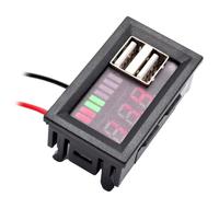 NONDK Indicador de Capacidad de Batería de Litio Lifepo4 Cargador USB Voltímetro Panel Medidor de Voltaje Probador 12V Coche Motocicleta