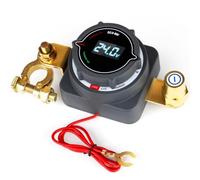 NONDK Interruptor de Desconexión de Batería de Poste Superior con Voltímetro, CC 5-80 V, Interruptor de Encendido y Apagado para Embarcaciones, Autocaravanas, Automóviles y Camiones.