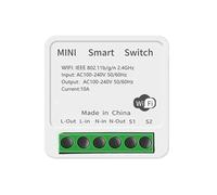 NONDK Interruptor Inteligente WiFi Tuya Control de 2 Vías 16A Mini Interruptor Disyuntor Life Soporta Control por Voz Función de Temporizador