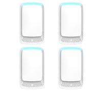 NONDK Ionizador de Aire para Ácaros del Polvo, Paquete de 4 Purificadores Enchufables para el Hogar con Generador de Iones Negativos, Eliminador de Olores Silencioso (UE)