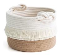 NONDK Juego de 1 Cesta Decorativa de Almacenamiento, Cestas Tejidas de Cuerda de Algodón para Organizar, Cestas Pequeñas para la Sala de Estar, Cesta de Regalo.