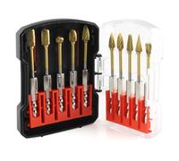 NONDK Juego de 10 Fresas de Carburo de 1/4" con Vástago de Cambio Rápido de 1/4", Brocas para Amoladora de Troquel para Metal, Madera y Piedra, Compatibles con la Mayoría de las Herramientas Rotativas