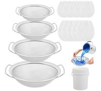 NONDK Juego de 14 Filtros de para Pintura (4 Unidades), Incluye 4 Filtros de Tamaño 60 y 10 Bolsas de Nailon para Pintura Fina (5 Galones y 1 Galón)
