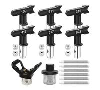 NONDK Juego de 14 Piezas de Puntas para Pulverizador de Pintura Sin Aire, Puntas de Boquilla Reversibles, Filtro, Colador de Entrada y Protectores de Punta de Boquilla